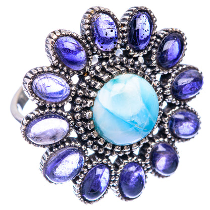 Large Larimar, Tanzanite Ring Size 8 (925 Sterling Silver) R141390