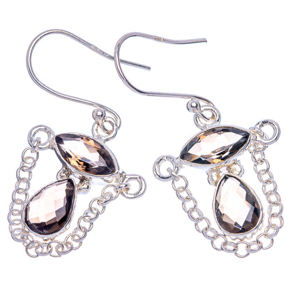Smoky Quartz Earrings 1 1/2" (925 Sterling Silver) E433454