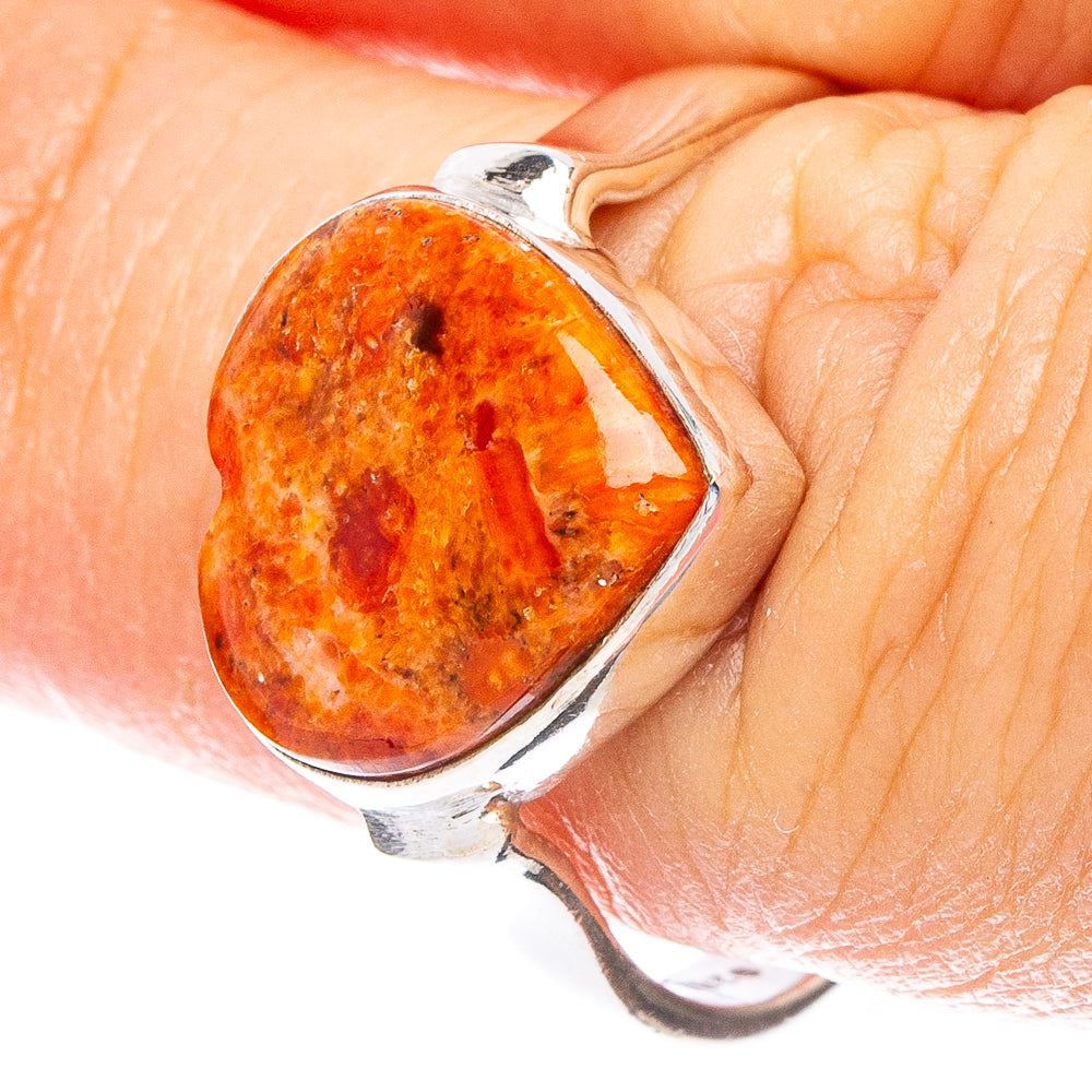 Sponge Coral Heart Ring Size 8 (925 Sterling Silver) R6631