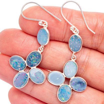 Rare Triplet Opal Earrings 2" (925 Sterling Silver) E433284