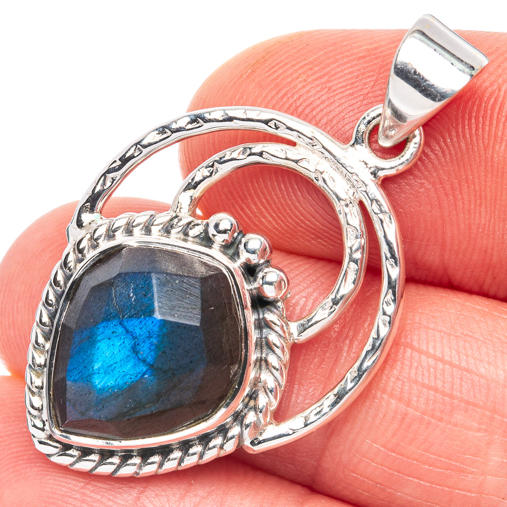 Premium Labradorite Pendant 1 3/8" (925 Sterling Silver) P44676