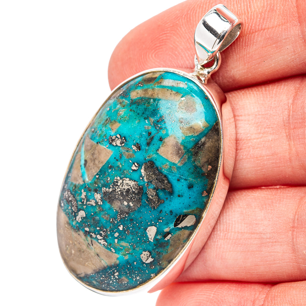 Premium Persian Turquoise Pendant 2" (.925 Sterling Silver)