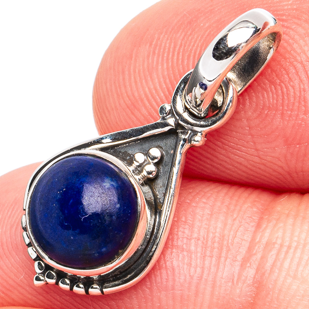 Dainty Lapis Lazuli Pendant 1" (925 Sterling Silver) P45233