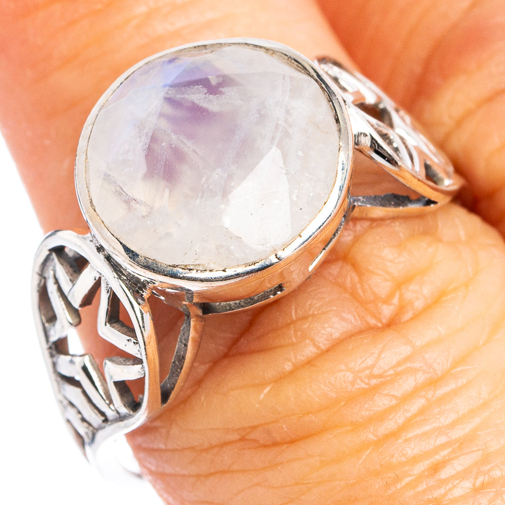 Rainbow Moonstone Ring Size 8.5 (.925 Sterling Silver)