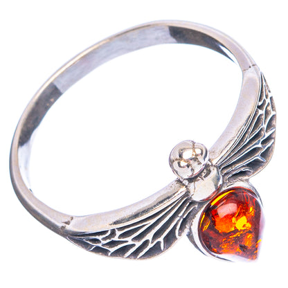 Baltic Amber Honey Bee Ring Size 6.75 (.925 Sterling Silver)