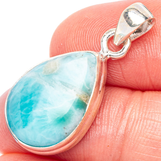 Larimar Pendant 1 1/8" (925 Sterling Silver) P44253