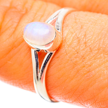 Rainbow Moonstone Dainty Ring Size 8 (925 Sterling Silver) RING138203
