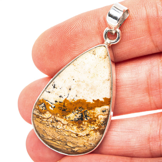 Picture Jasper Pendant 1 7/8" (.925 Sterling Silver)