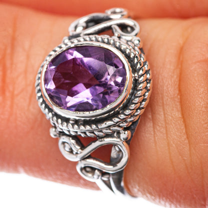 Faceted Amethyst Dainty Ring Size 5 (925 Sterling Silver) R145228