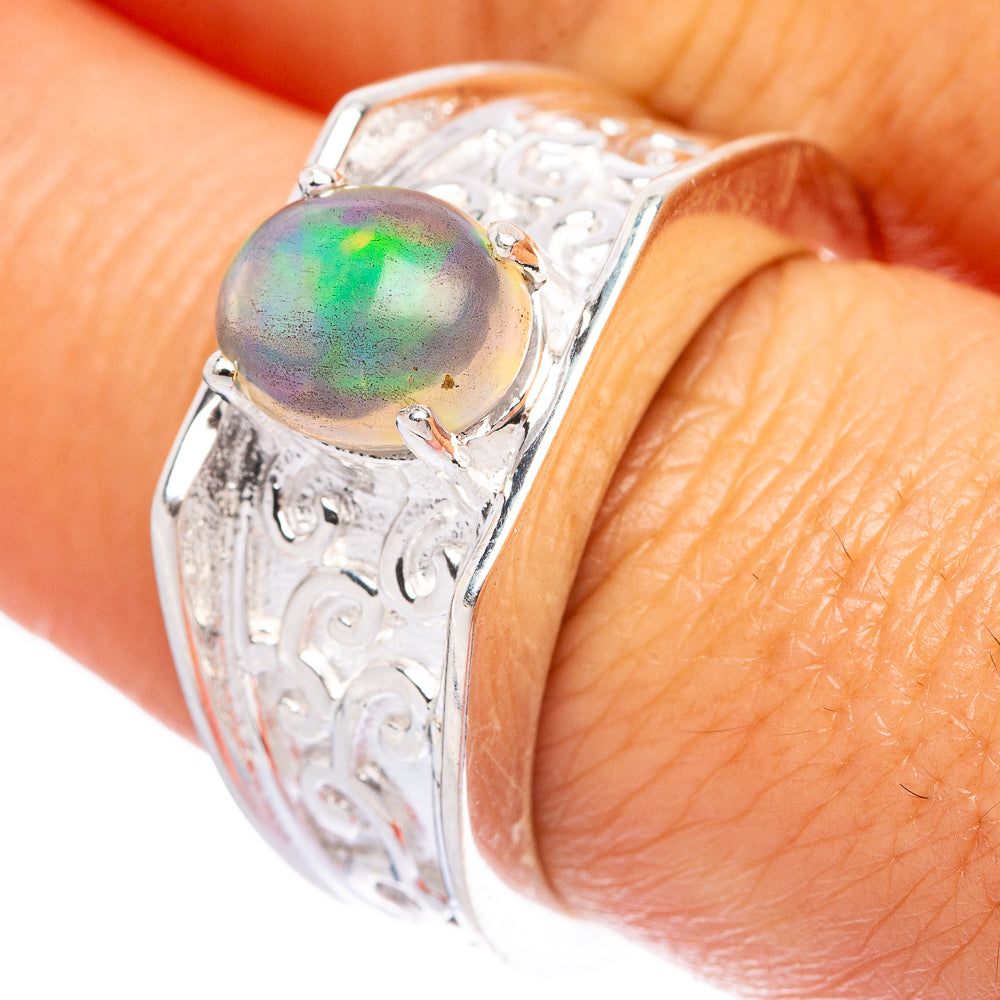 Rare Ethiopian Opal Ring Size 7.75 (925 Sterling Silver) R146028