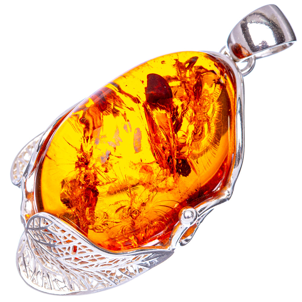 Ana Silver Co Baltic Amber Pendant 2 1/8" (925 Sterlnig Silver)