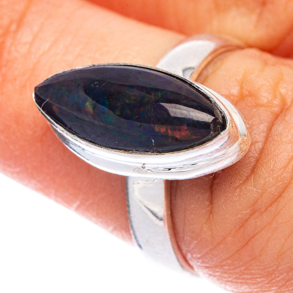 Black Opal Ring Size 6.75 (925 Sterling Silver) R144639
