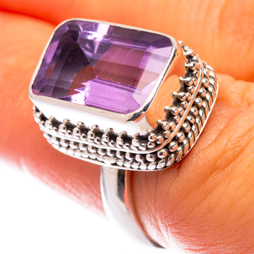 Faceted Amethyst Ring Size 6.25 (925 Sterling Silver) R140693