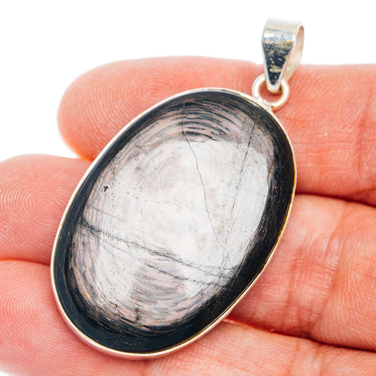 Premium Hypersthene Pendant 1 7/8" (.925 Sterling Silver)