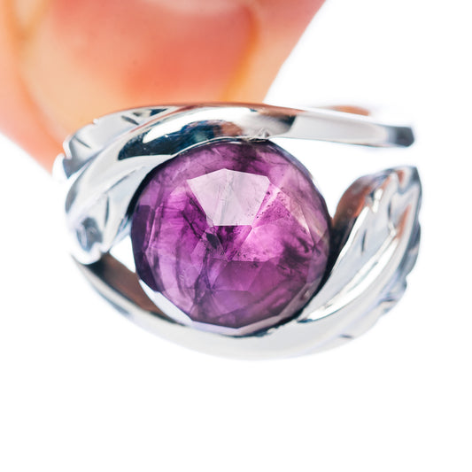 Premium Amethyst Leaf Ring Size 9 (.925 Sterling Silver)