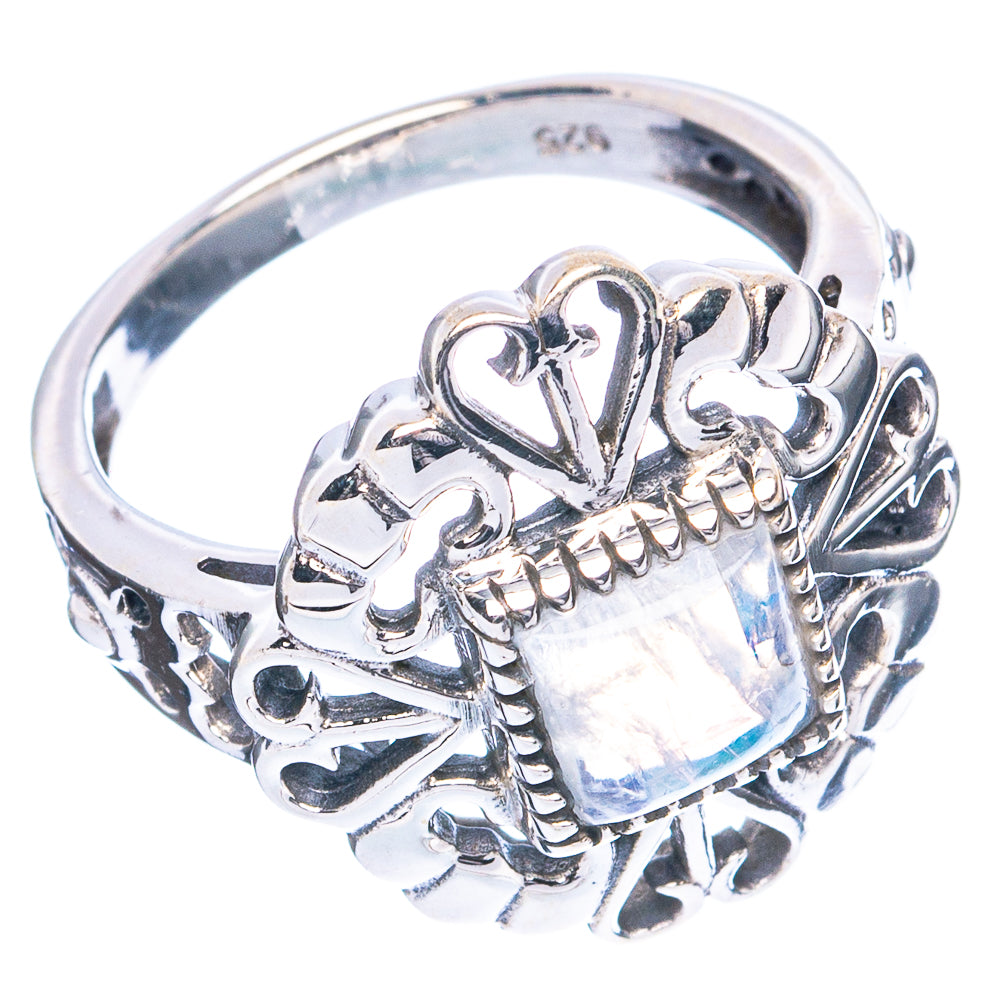Rainbow Moonstone Ring Size 8.25 (925 Sterling Silver) R4791