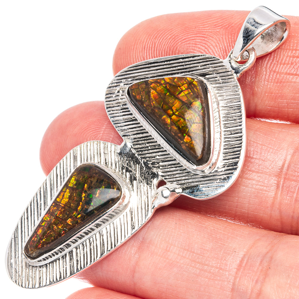 Signature Ammolite Pendant 2 1/4" (925 Sterling Silver) P42304