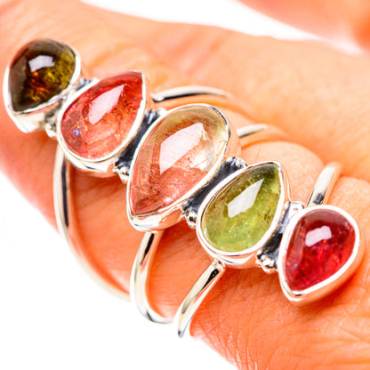 Signature Large Morganite, Garnet, Green Tourmaline Ring Size 7.75 (925 Sterling Silver) RING138176