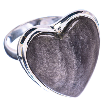 Large Gold Sheen Obsidian Ring Size 9 (925 Sterling Silver) R144358
