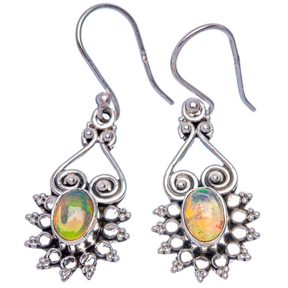 Rare Ethiopian Opal Earrings 1 3/8" (925 Sterling Silver) E433324