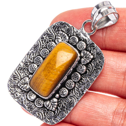 Tiger's Eye Pendant 2" (German Silver)