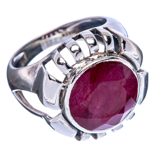 Large Red Sillimanite Ring Size 6 (925 Sterling Silver) R146455