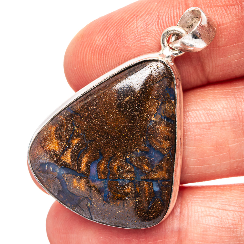 Boulder Opal Pendant 1 5/8" (.925 Sterling Silver)