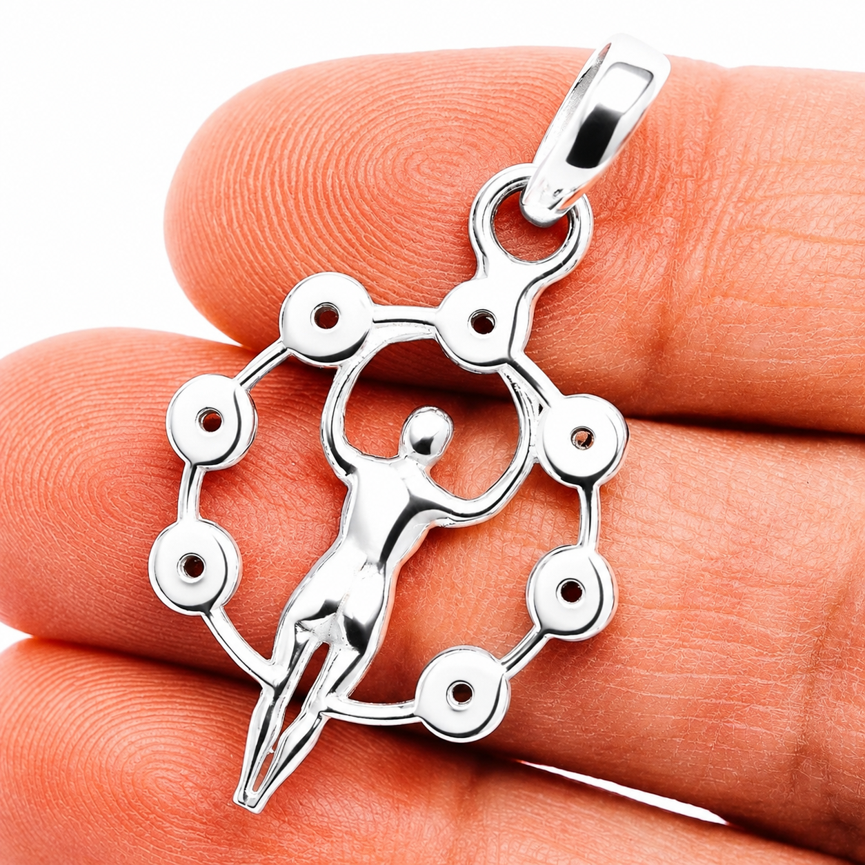 Chakra Goddess Pendant 1 1/2" (.925 Sterling Silver)