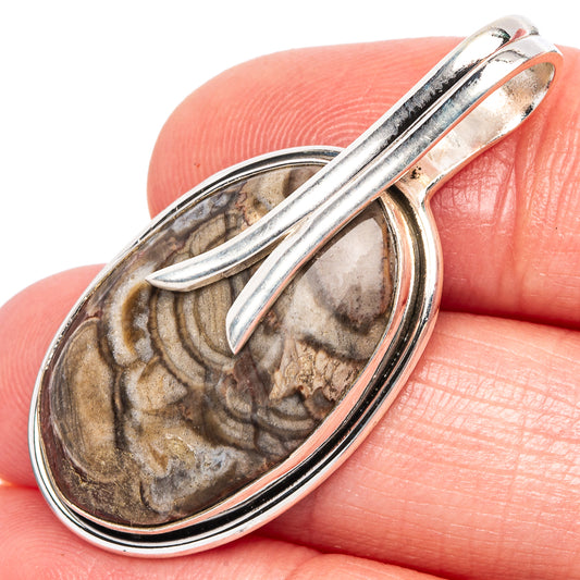 Mushroom Rhyolite Pendant 1 1/2" (925 Sterling Silver) P44065