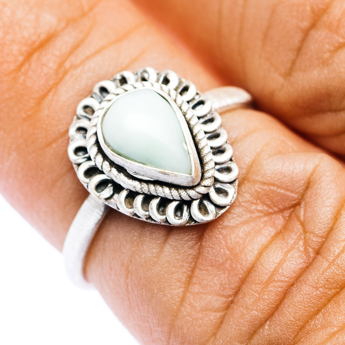 Southwestern Style Paloma Turquoise Ring Size 6 (.925 Sterling Silver)