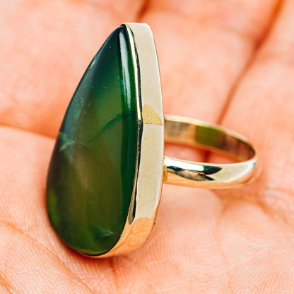 Nephrite Jade Ring Size 8 (German Silver)