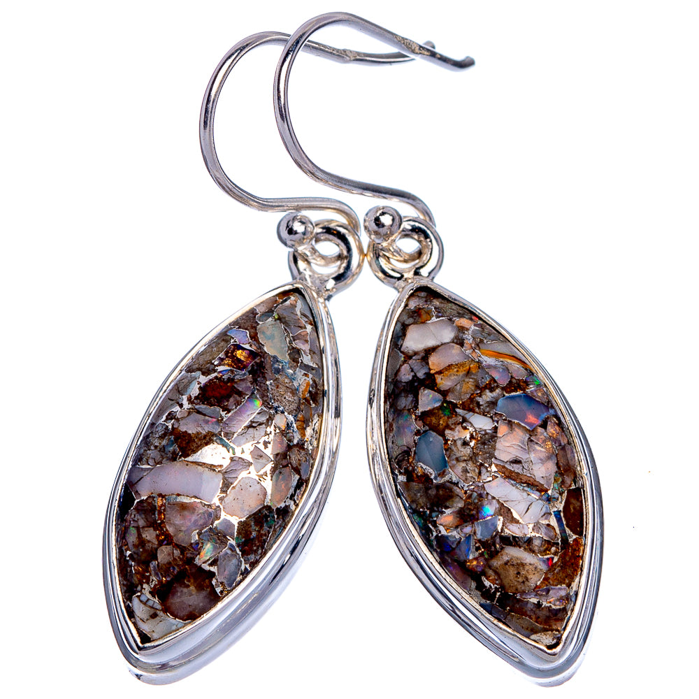 Brecciated Ethiopian Opal Earrings 1 1/2" (925 Sterling Silver) E433014
