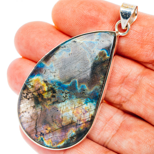Premium Spectrolite Pendant 2 3/8" (.925 Sterling Silver)