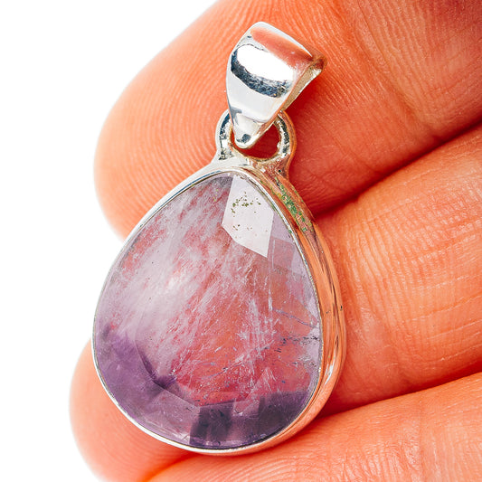 Chevron Amethyst Pendant 1 1/8" (.925 Sterling Silver)