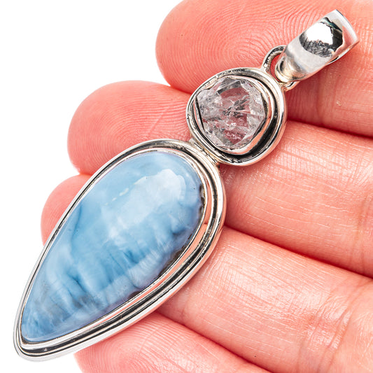 Owyhee Opal, Herkimer Diamond Pendant 2 1/4" (925 Sterling Silver) P44373