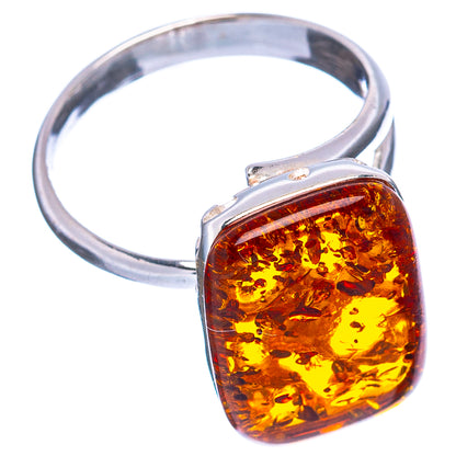 Baltic Amber Ring Size 6 Adjustable (.925 Sterling Silver)