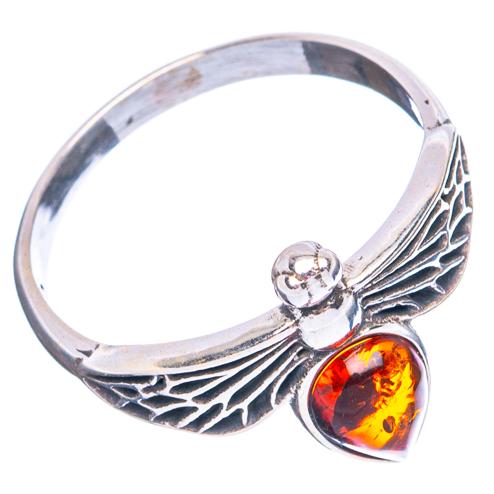 Baltic Amber Honey Bee Ring Size 6.25 (.925 Sterling Silver)