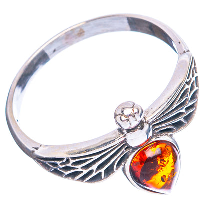 Baltic Amber Honey Bee Ring Size 6.25 (.925 Sterling Silver)