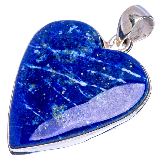 Lapis Lazuli Heart Pendant 1 1/2" (925 Sterling Silver) P43076