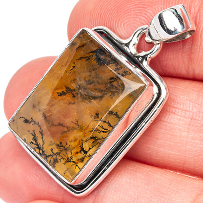 Rare Scenic Dendritic Pendant 1 3/8" (925 Sterling Silver) P41324