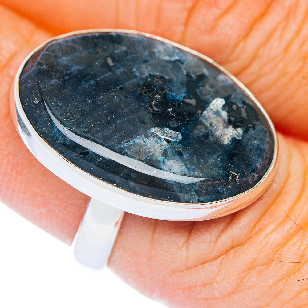 Premium Larvikite Ring Size 7.25 Adjustable (.925 Sterling Silver)
