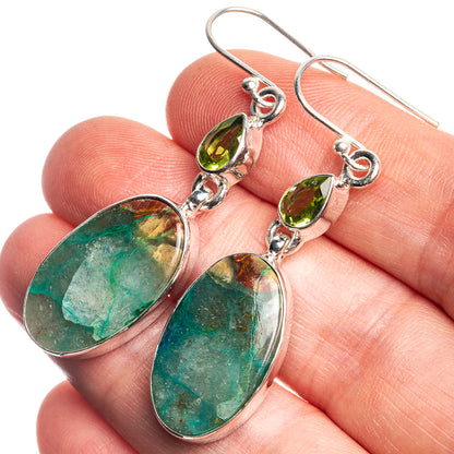 Chrysoprase, Peridot 925 Sterling Silver Earrings 2"