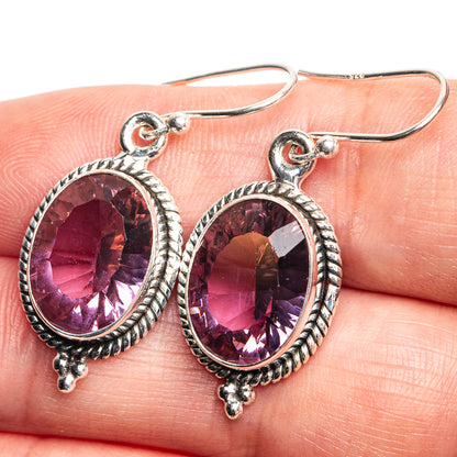 Color Change Alexandrite (Lab.) Earrings 1 1/2" (925 Sterling Silver) E432783