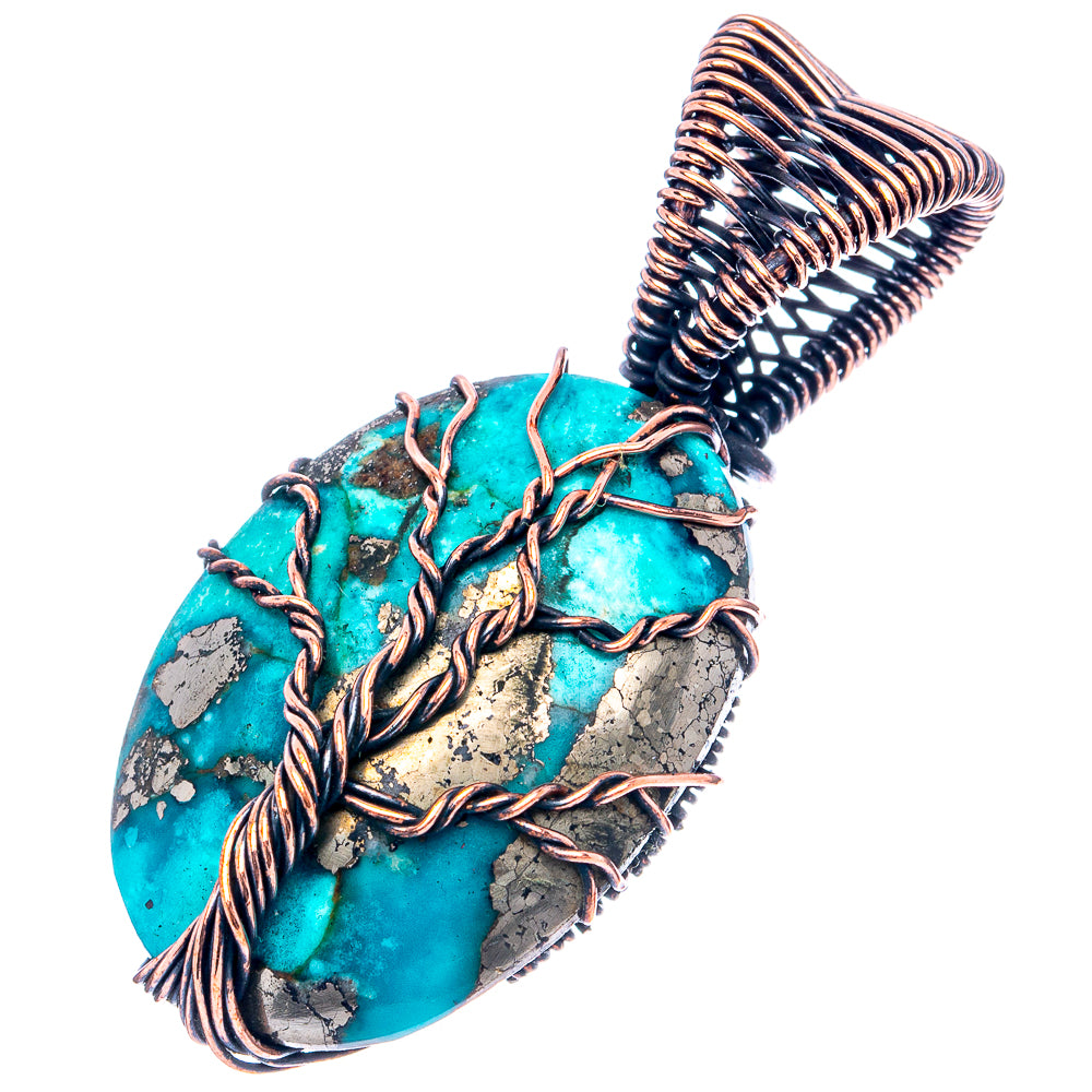 Turquoise Tree of Life 1 5/8" (Oxidized Copper)