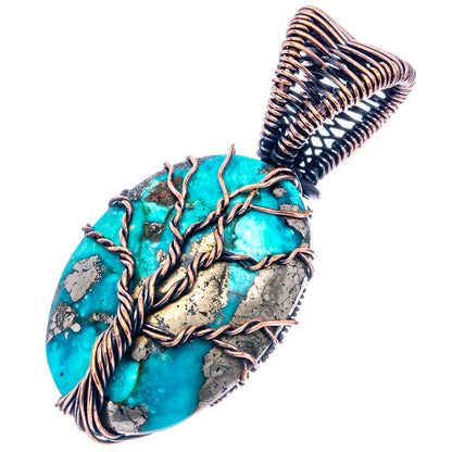 Turquoise Tree of Life 1 5/8" (Oxidized Copper)
