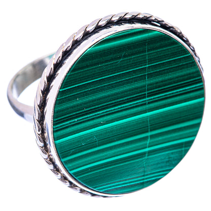 Large Malachite Coin Ring Size 11.5 (925 Sterling Silver) R141054