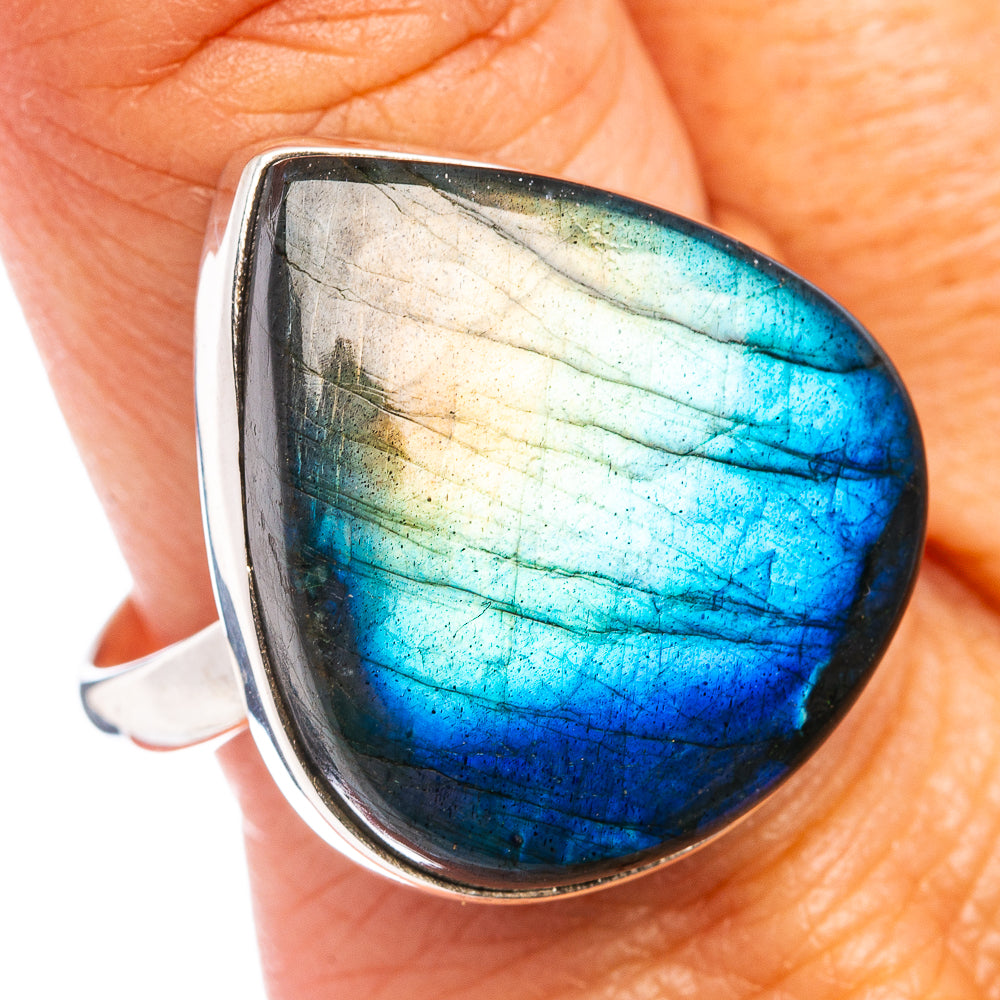 Premium Spectrolite Ring Size 11 Adjustable (.925 Sterling Silver)