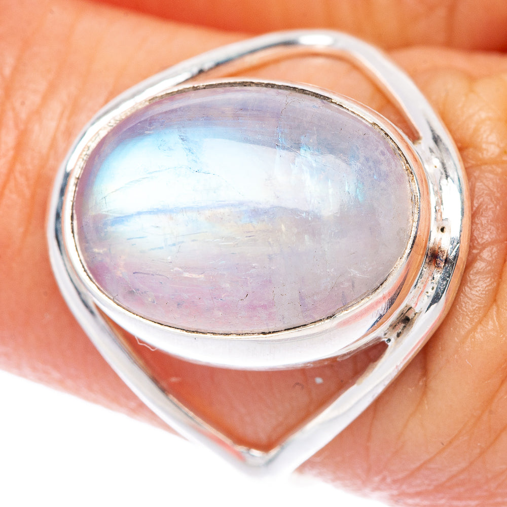 Rainbow Moonstone Dainty Ring Size 6 (925 Sterling Silver) R145842