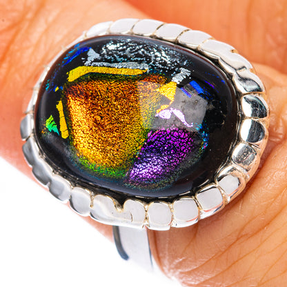 Dichroic Glass Ring Size 6.75 (925 Sterling Silver) R1965