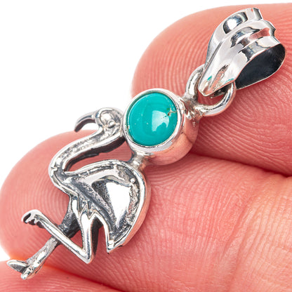 Sleeping Beauty Turquoise Dainty Pendant 1 1/4" (925 Sterling Silver) P39916